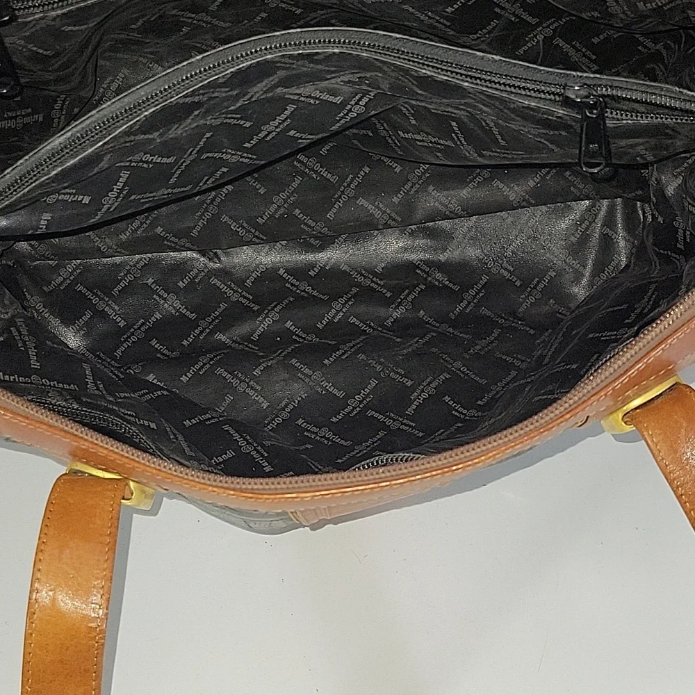 Vintage Marino Orlandi Black/Brown Large Leather Bag